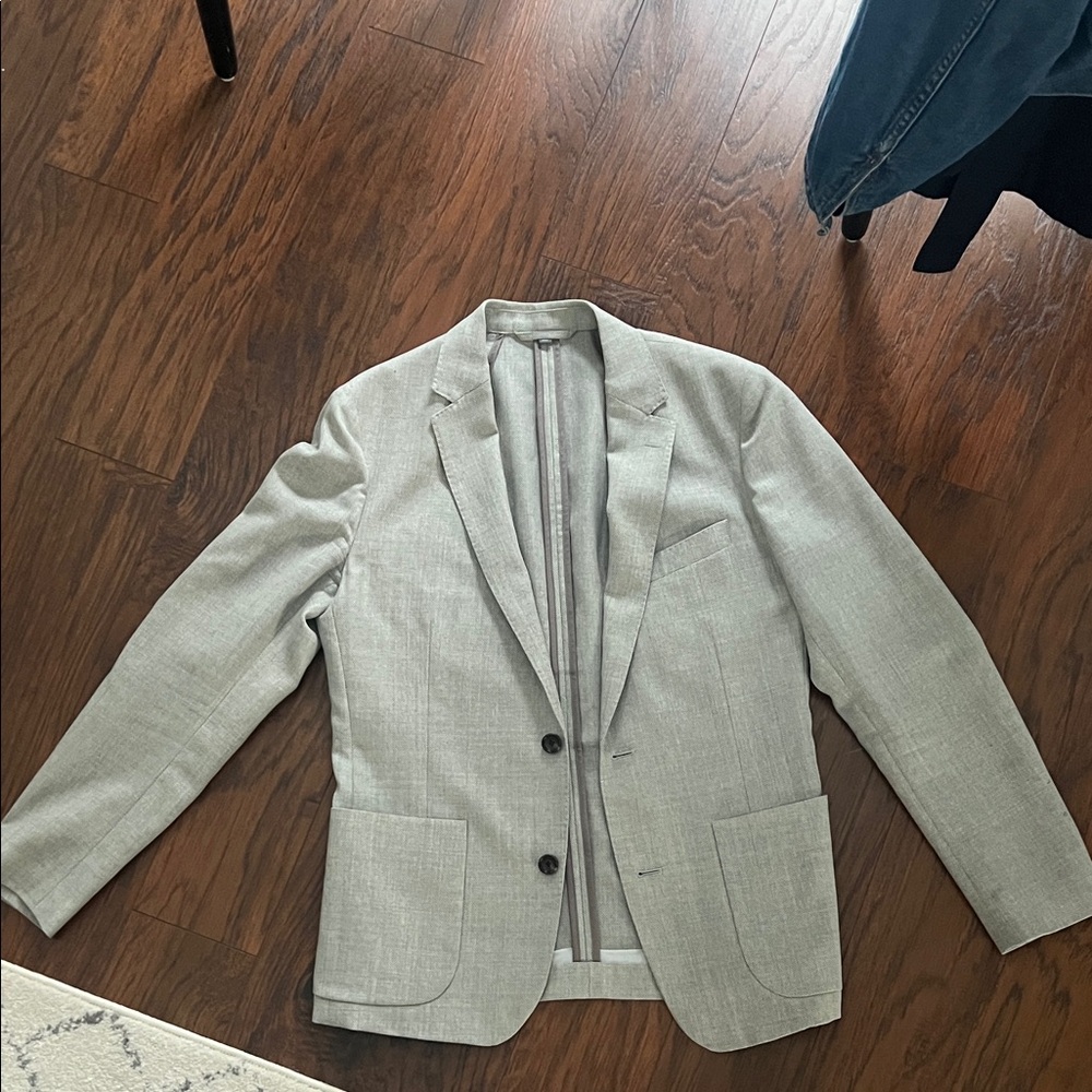 Bonobos Light Gray Men's Sport Coat - Two-Button Patch Pocket Blazer